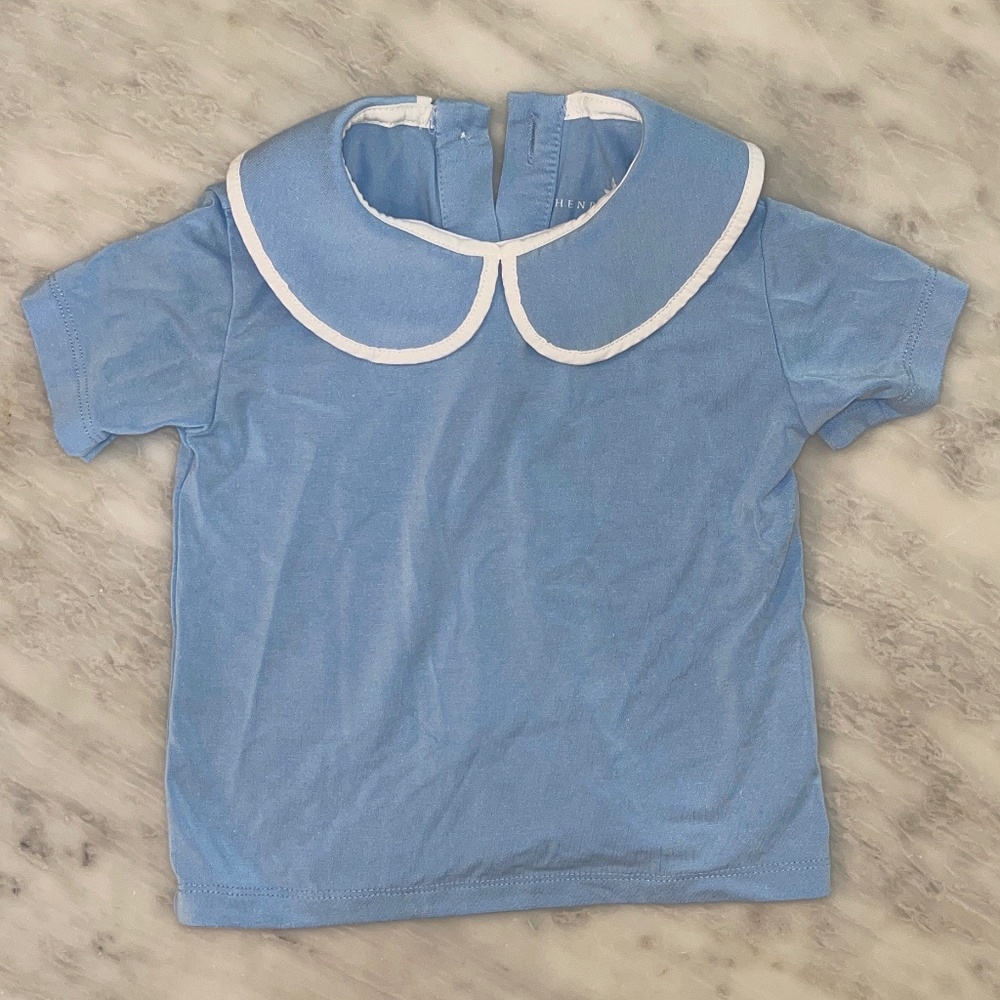 Henry Duvall baby blue Peter Pan collar shirt 0-6m